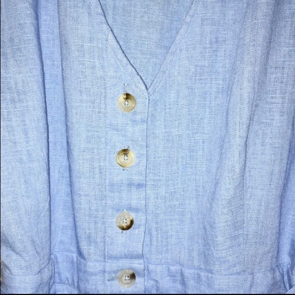 Anthropologie Blue Romper | The Good Jane | S EUC Preppy Summer Coastal Grandma - Picture 3 of 6